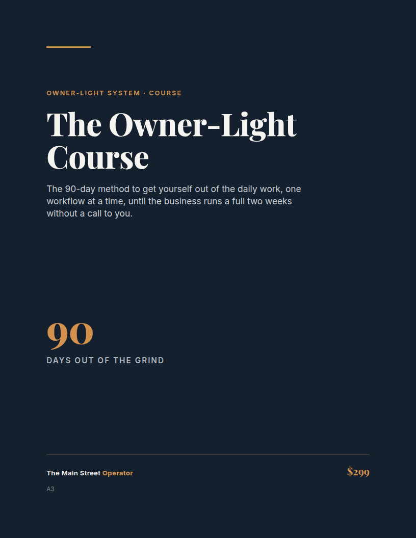 The Owner-Light Course cover